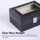 GOMINIMO 3 Slot Watch Display Box PU Leather Black-5