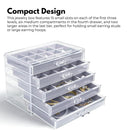 GOMINIMO Earring Jewelry Organiser with 5 Drawers Grey-5