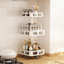 GOMINIMO 3 Tier Rotating Spice Rack Square Shape (White)-3