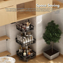 GOMINIMO 3 Tier Rotating Spice Rack Square Shape (Black)-4