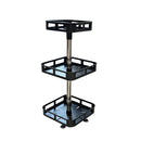 GOMINIMO 3 Tier Rotating Spice Rack Square Shape (Black)-8