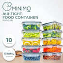GOMINIMO 10 Pack Rectangular Airtight Food Storage Container Set (Transparent and Black)-2