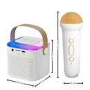 GOMINIMO Portable Bluetooth Karaoke Speaker with 2 Wireless Microphones and Lights (Beige)-9