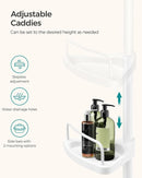 SONGMICS Adjustable Bathroom Corner Shelf with 4 Trays White-3