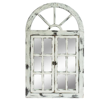 Rustic White Scarlett Window Mirror - 0