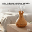 Orku Essential Oil Aroma Diffuser 400ml Tulip Wood Grain With Remote-2
