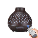 Essential Oil Aroma Diffuser and Remote - 400ml Hollowed Wood Mist Humidifier-1
