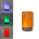 USB Colour Changing Salt Himalayan Lamp - Cylinder Shape Pink Rock LED Light-1