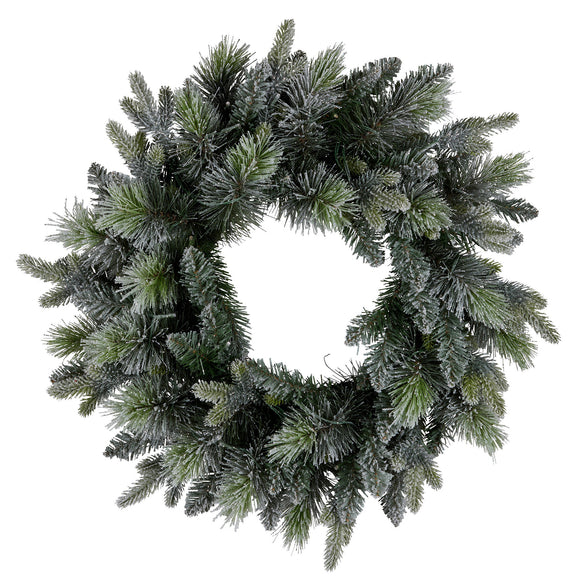 Christabelle 61cm Christmas Wreath Snowy Stamford Spruce with Coloured LED Lights Front Door Decoration Ornament