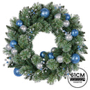 Swishmas 61cm Blue Collection Multicolour Pre-Lit Christmas Wreath-5