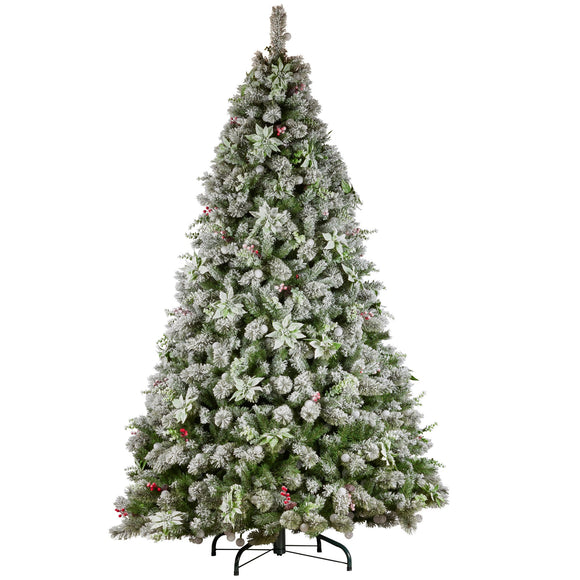 Christabelle Snowy Crown Pine 2.3m Multicolour Pre-Lit Christmas Tree with 1453 Tips