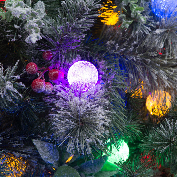 Christabelle Snowy Crown Pine 2.7m Multicolour Pre-Lit Christmas Tree with 2429 Tips