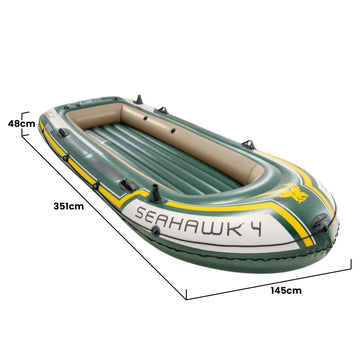 Intex Seahawk 4 Inflatable Boat Set - 4 Person - 0