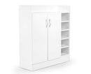 Sarantino 21 Pairs Shoe Cabinet Storage Organiser Shelf 2 Doors 80 x 30 x 90cm in White-1