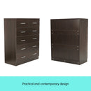 Sarantino Tallboy Dresser 6 Chest Of Drawers Cabinet Storage 85 x 39.5 x 105 in Brown-7