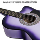 Karrera 38in Pro Cutaway Acoustic Guitar with guitar bag - Purple Burst-9