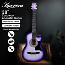 Karrera 38in Cutaway Acoustic Guitar with guitar bag - Purple Burst-3
