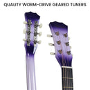 Karrera 38in Cutaway Acoustic Guitar with guitar bag - Purple Burst-8