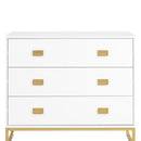Sarantino Amara Chest of Drawers Tallboy Dresser in White/Gold-4