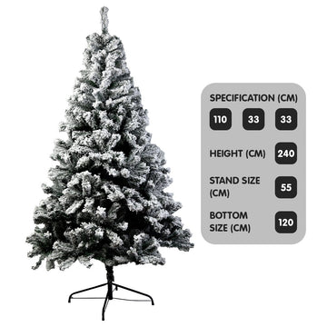 Christabelle Snow-Tipped Artificial Christmas Tree 2.4m 1500 Tips - 0