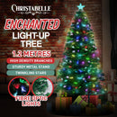 Christabelle 1.2m Pre-Lit Fibre Optic Artificial Christmas Tree with Multicolour Twinkling Star Lights-2