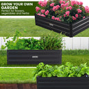 Wallaroo Garden Bed 100 x 60 x 30cm Galvanized Steel - Black-5