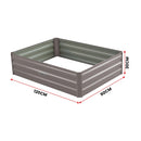 Wallaroo Garden Bed 120 x 90 x 30cm Galvanized Steel - Grey-4