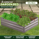 Wallaroo Garden Bed 120 x 90 x 30cm Galvanized Steel - Grey-9