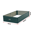 Wallaroo Garden Bed 150 x 90 x 30cm Galvanized Steel - Green-4