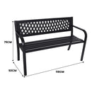 Wallaroo Steel Outdoor Garden Bench - Lattice-2