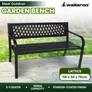 Wallaroo Steel Outdoor Garden Bench - Lattice-11