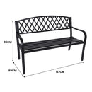 Wallaroo Steel Outdoor Garden Bench - Diamond-2