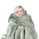 Laura Hill 600-GSM Mink Blanket Queen Size Double-Sided Soft Plush Bed Faux Throw Rug 220 X 240cm Sage-1