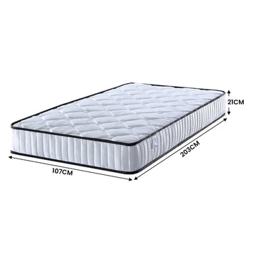 Laura Hill King Single Size Mattress Pocket Spring High Density Foam For Bed - 0