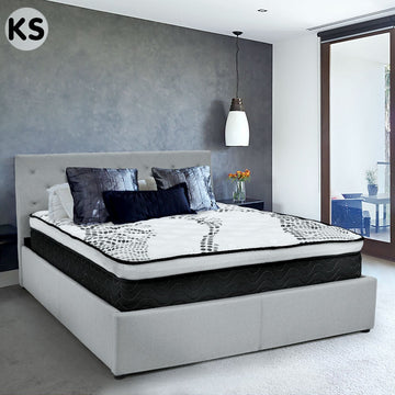 Laura Hill King Single Mattress Bed Size Euro Top 5 Zone Spring Foam 32cm - 0