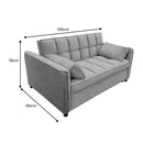 Sarantino Quincy 2-Seater Velvet Sofa Bed in Dark Grey with Wooden Frame and Tufted Design-3