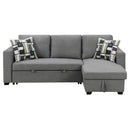 Sarantino Fontana Pullout Sofa Bed with Storage Chaise Lounge - Grey-4