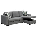 Sarantino Fontana Pullout Sofa Bed with Storage Chaise Lounge - Grey-6