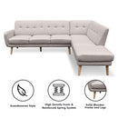 Sarantino Faux Linen Corner Sofa Lounge L-shaped Chaise Light Grey-3
