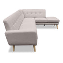 Sarantino Faux Linen Corner Sofa Lounge L-shaped Chaise Light Grey-7