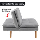 Sarantino 3 Seater Linen Couch Sofa Bed Lounge Futon - Light Grey-3