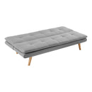 Sarantino 3 Seater Linen Couch Sofa Bed Lounge Futon - Light Grey-6