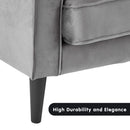 Sarantino Faux Velvet Sofa Bed Couch Furniture Lounge Suite Seat Grey-6