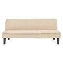 Sarantino 3 Seater Modular Faux Linen Fabric Sofa Bed Couch - Beige-1