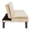 Sarantino 3 Seater Modular Faux Linen Fabric Sofa Bed Couch - Beige-7