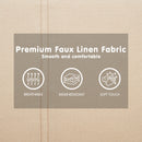 Sarantino 3 Seater Modular Faux Linen Fabric Sofa Bed Couch - Beige-10