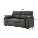 Sarantino Faux Leather Sofa Bed Couch Lounge - Black-4