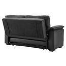 Sarantino Faux Leather Sofa Bed Couch Lounge - Black-9
