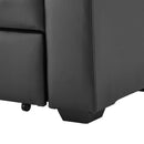 Sarantino Faux Leather Sofa Bed Couch Lounge - Black-11