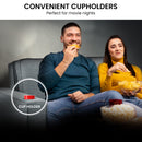 Sarantino Hoffman Linen Sofa Bed with Cushions & Cup Holders Airforce Blue-9